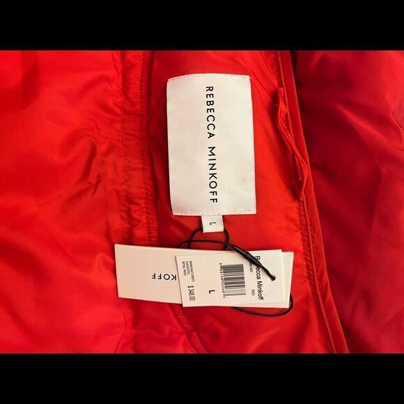 Rebecca Minkoff Zayne Puffer Jacket Color Red Hooded Size L - Picture 5 of 11